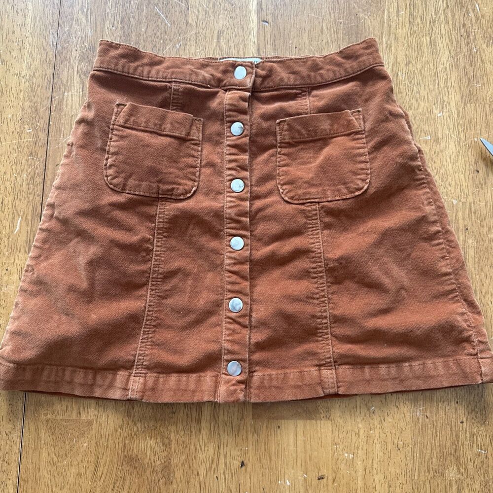 Urban Outfitters Utility Cargo Mini Skirt Rust Brown S/P Small Petite Y2K